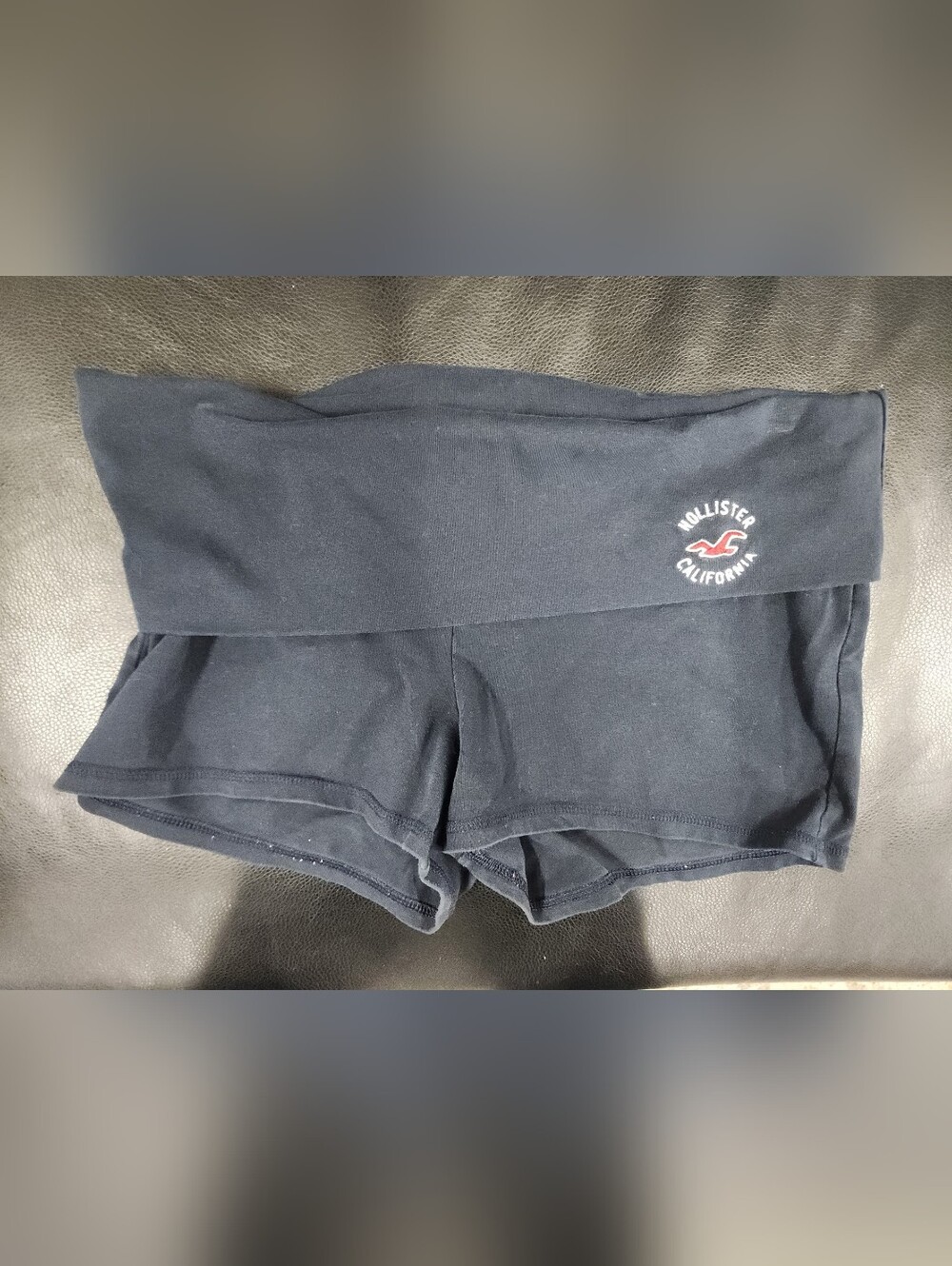 Y2K Hollister Fold Over Yoga Shorts Navy Blue Size Large